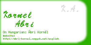 kornel abri business card