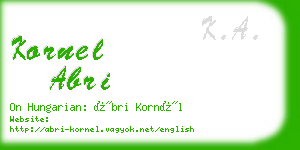 kornel abri business card